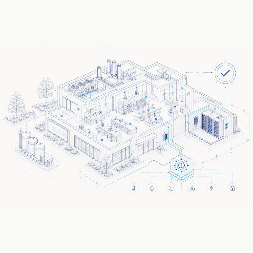 Four buildings, one security fabric, one audit trail.